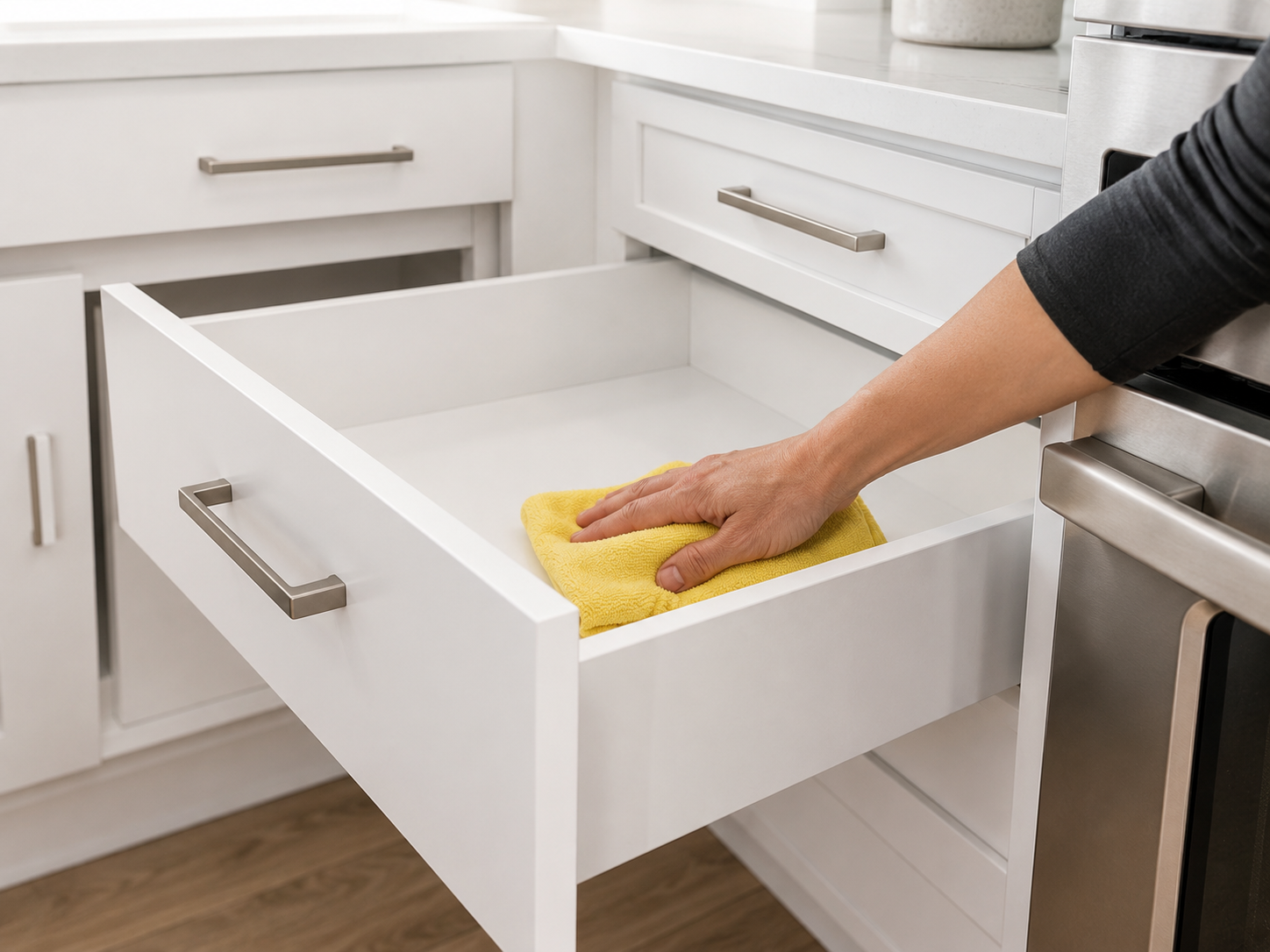 Detailed cabinet and kitchen cleaning for add-on services